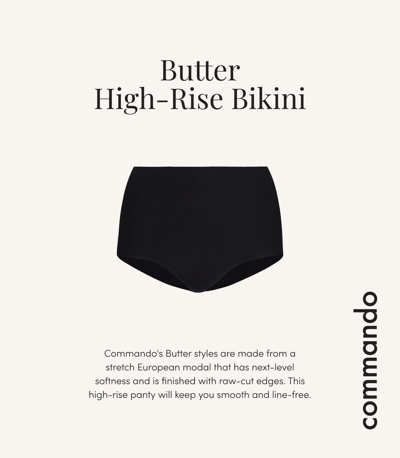 commando Butter High-Rise Bikini | High-Waist Seamless Panty in Exclusive Butterâ„¢ Fabric | Ultra-Soft, Invisible Comfort | Black, M - Image 4